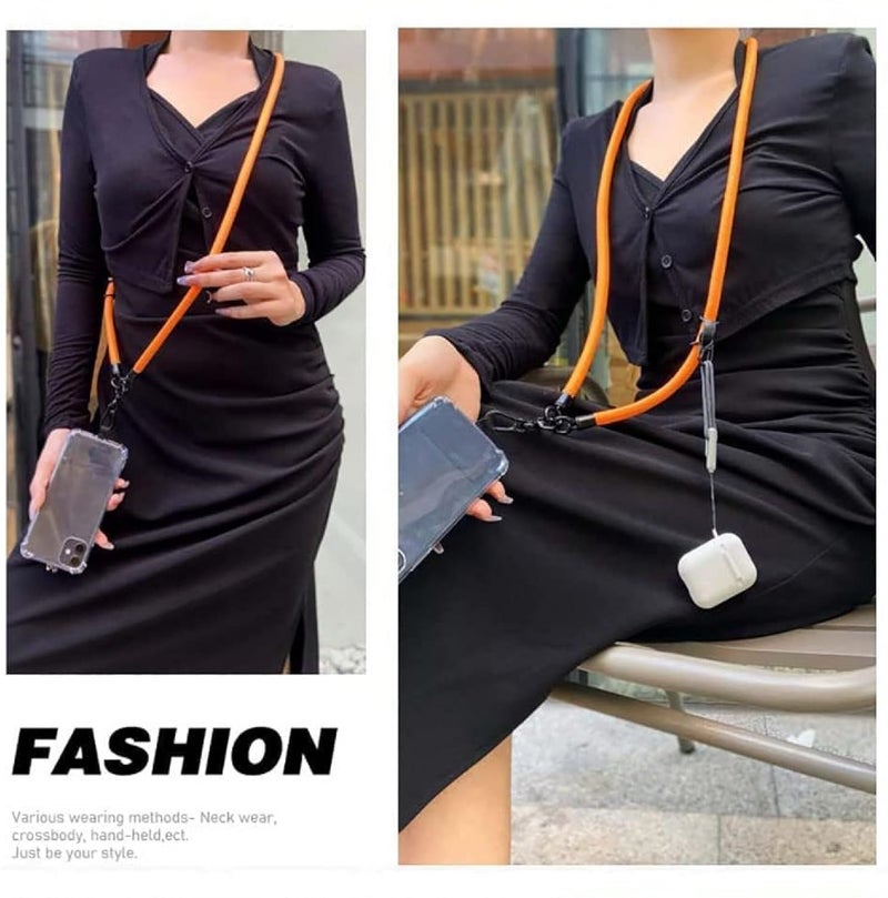 GadgetBite Phone Lanyard for Mobile Strap String Multipurpose Hand Wrist Strap Cross Body Shoulder Strap for Hands Free Carrying Keychain for Cellphone Camera Keys ID Cards USB Flash Drive - Orange - Image 3