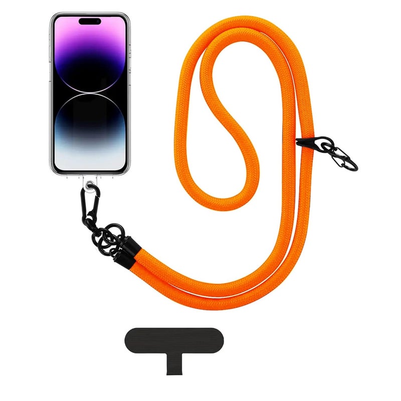 GadgetBite Phone Lanyard for Mobile Strap String Multipurpose Hand Wrist Strap Cross Body Shoulder Strap for Hands Free Carrying Keychain for Cellphone Camera Keys ID Cards USB Flash Drive - Orange - Image 1