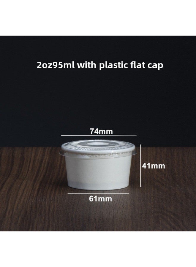 Ice Cream Cup Diy Stall Creative Disposable Ice Cream Paper Cup Ice Cream Cake Stall Commercial Yogurt Printing-Color:2oz+flat Cap 50 Sets-Capacity:Default Items - Image 1