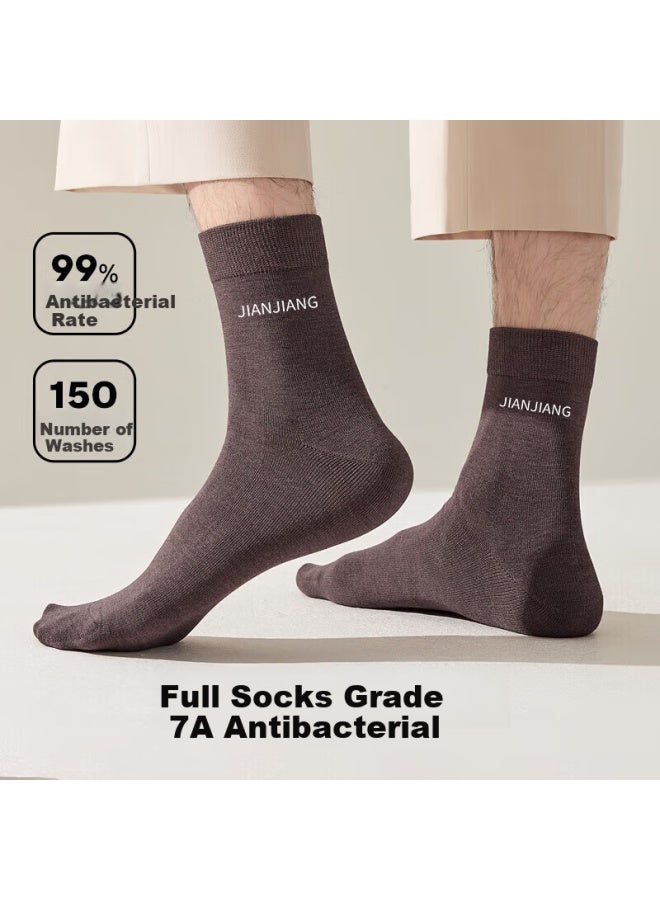 Athlete Jianjiang 7a Antibacterial Men's Mid-calf Socks Summer Business High-end Breathable Sports Socks 6 Pairs - Image 2