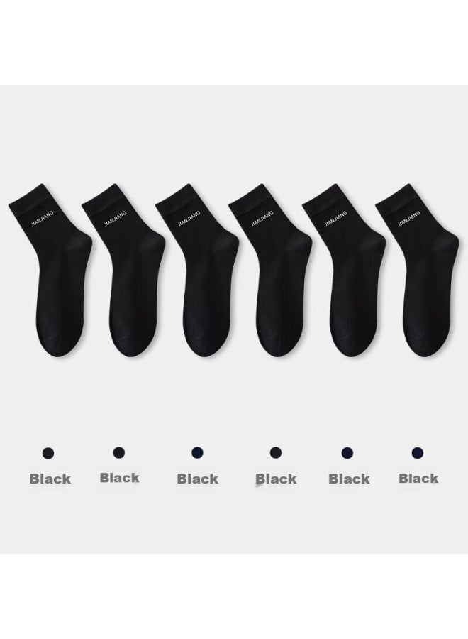 Athlete Jianjiang 7a Antibacterial Men's Mid-calf Socks Summer Business High-end Breathable Sports Socks 6 Pairs - Image 1