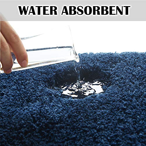 Suchtale Large Bathroom Rug Extra Soft and Absorbent Shaggy Mat (24 x 40, Navy) Machine Washable Microfiber, Non Slip, Luxury Floor Mat With Rubber Back - Image 5