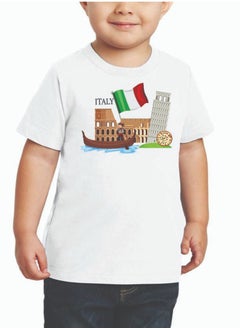 PRINTSHOP4ME Italian Kids Boys T-Shirt - Round Neck Short Sleeve Cotton T-Shirt - Great Gift for Travelers - Soft and Comfortable Tshirt - Italy Souvenir T-Shirt  - Image 1