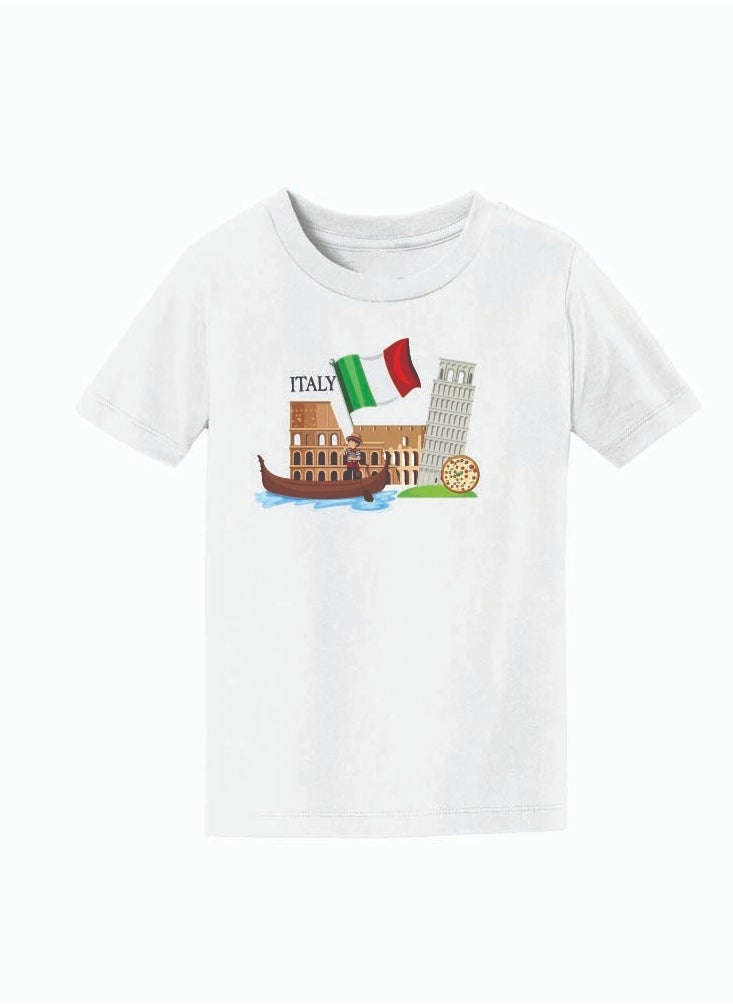 PRINTSHOP4ME Italian Kids Boys T-Shirt - Round Neck Short Sleeve Cotton T-Shirt - Great Gift for Travelers - Soft and Comfortable Tshirt - Italy Souvenir T-Shirt  - Image 3