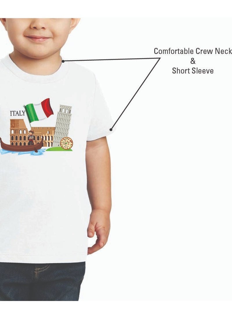 PRINTSHOP4ME Italian Kids Boys T-Shirt - Round Neck Short Sleeve Cotton T-Shirt - Great Gift for Travelers - Soft and Comfortable Tshirt - Italy Souvenir T-Shirt  - Image 5
