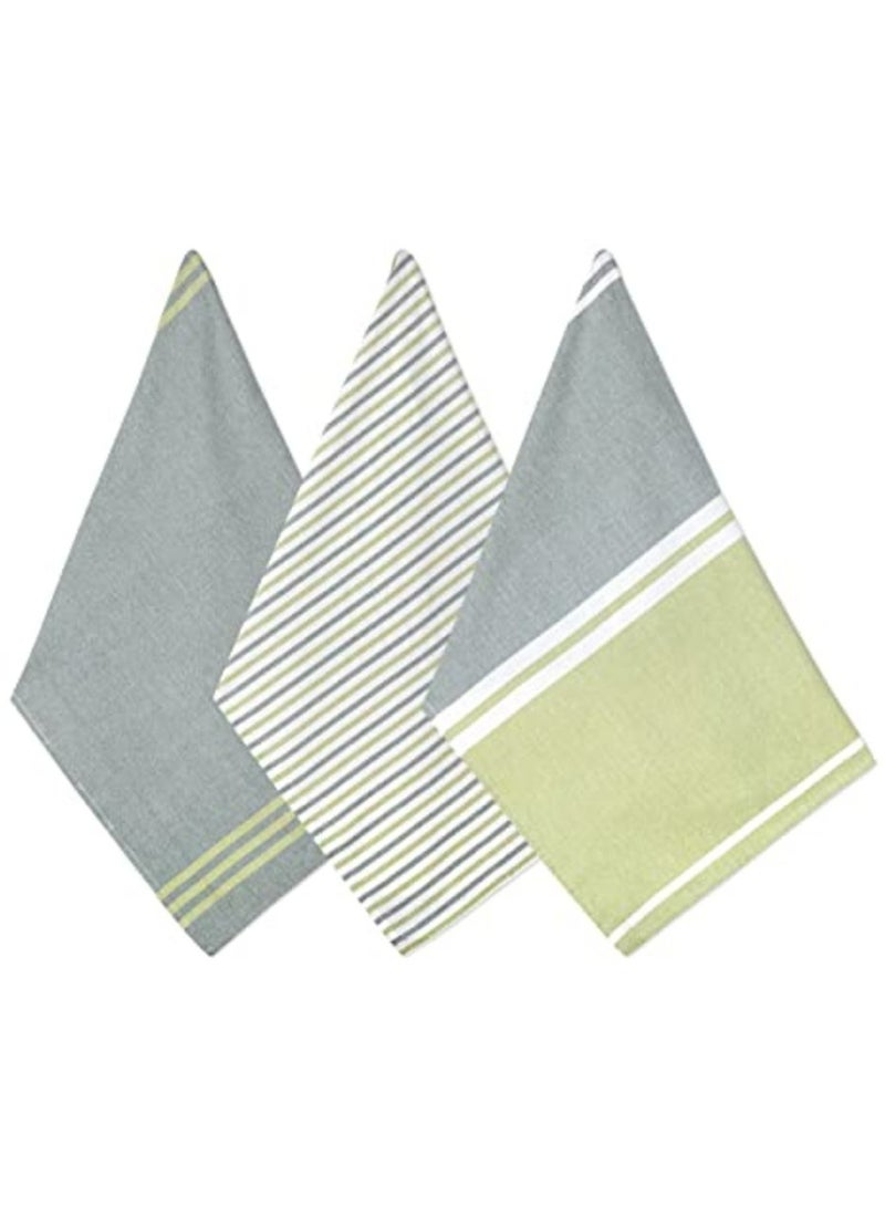Folkulture Folkulture Dish Towels, 100% Cotton Kitchen Towels and Dishcloths Sets, Tea Towels for Kitchen Decorations, Boho Kitchen Towels, 20 x 28 inches, Set of 3 (Olive Green)  - Image 1
