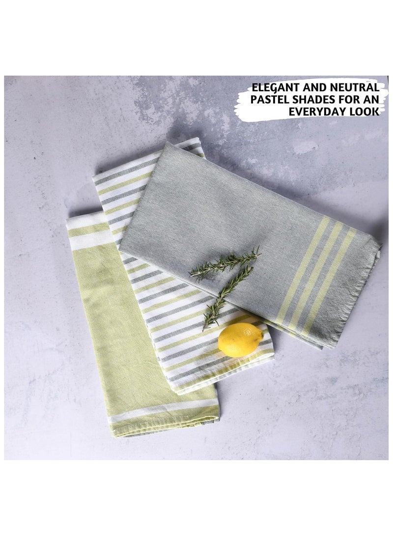 Folkulture Folkulture Dish Towels, 100% Cotton Kitchen Towels and Dishcloths Sets, Tea Towels for Kitchen Decorations, Boho Kitchen Towels, 20 x 28 inches, Set of 3 (Olive Green)  - Image 4