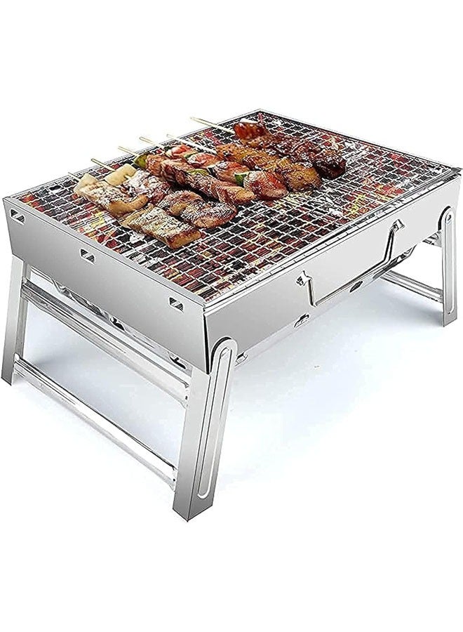 Portable Charcoal Grill, Foldable Mini Barbecue Grill, LightWeight Small BBQ Grill for Outdoor Backyard Camping Picnic Beach Cooking - Image 1