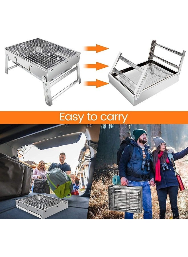 Portable Charcoal Grill, Foldable Mini Barbecue Grill, LightWeight Small BBQ Grill for Outdoor Backyard Camping Picnic Beach Cooking - Image 4