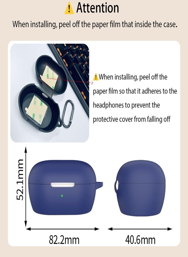 USTIYA حافظة USTIYA لسماعات Bose QuietComfort Earbuds 2024 غطاء حماية سماعات رأس لاسلكية كامل الجسم من السيليكون الناعم مع سلسلة مفاتيح ملحقات سماعات الرأس (أسود) - Image 5