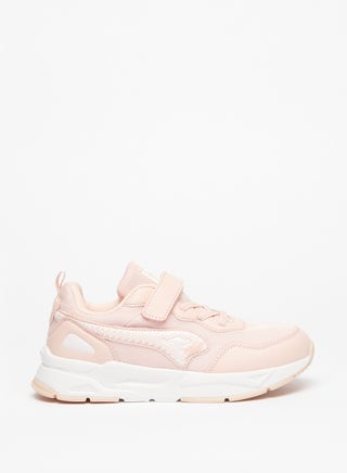 Girls' Textured Sports Shoes with Hook and Loop Closure