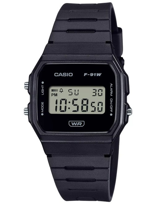 Casio POP Digital Black Bio Based Resin Strap Quartz F-91WB-1A Unisex Watch