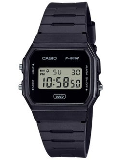 CASIO Casio POP Digital Black Bio Based Resin Strap Quartz F-91WB-1A Unisex Watch  - Image 1