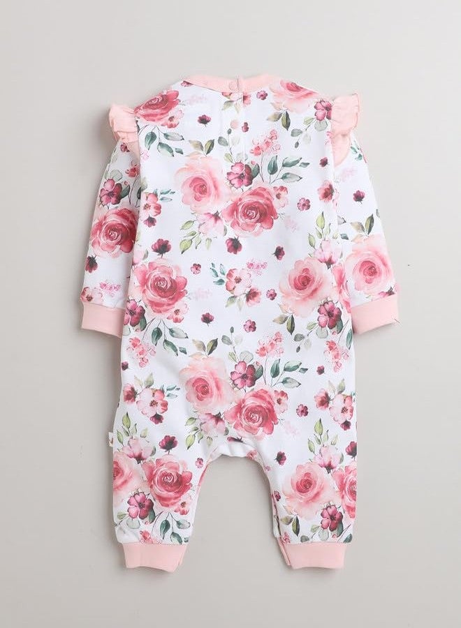 BUMZEE White & Pink Girls Full Sleeves Trendy Sleepsuit with Headband Age - 9-12 Months (Peb9085E-wht.pnk) - Image 2