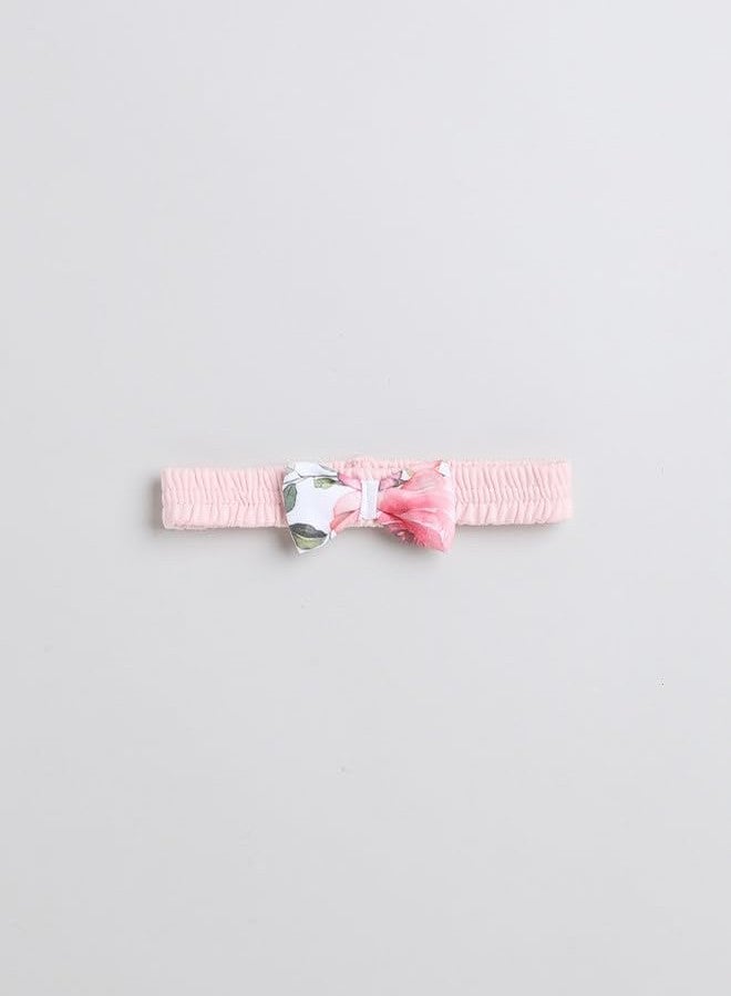 BUMZEE White & Pink Girls Full Sleeves Trendy Sleepsuit with Headband Age - 9-12 Months (Peb9085E-wht.pnk) - Image 3