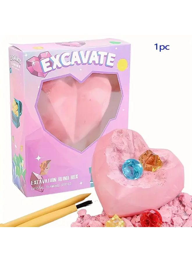 Heart Shape Archaeological Dig Kit A Set Educational Toy For Kids Ages 3 8 Birthday Holiday Gift - Image 2