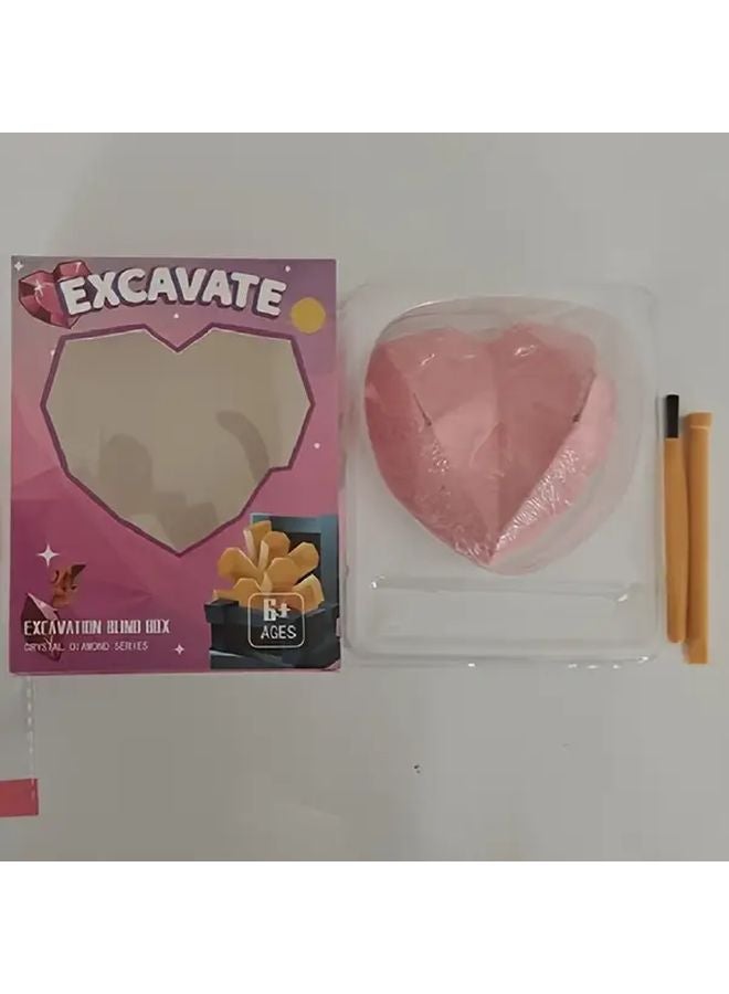 Heart Shape Archaeological Dig Kit A Set Educational Toy For Kids Ages 3 8 Birthday Holiday Gift - Image 1