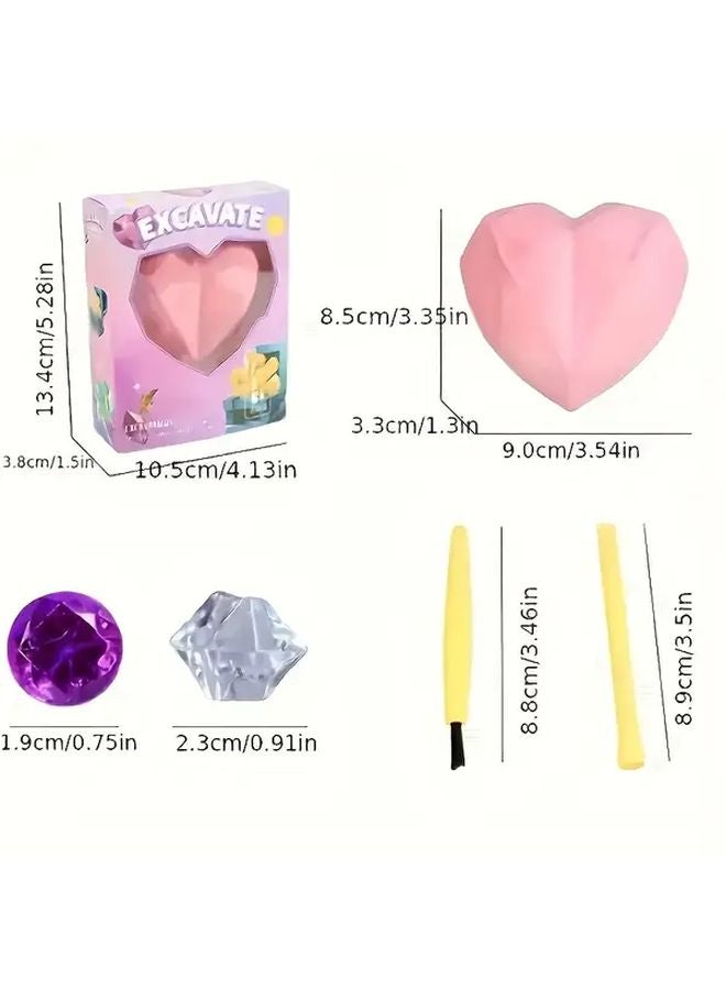 Heart Shape Archaeological Dig Kit A Set Educational Toy For Kids Ages 3 8 Birthday Holiday Gift - Image 3