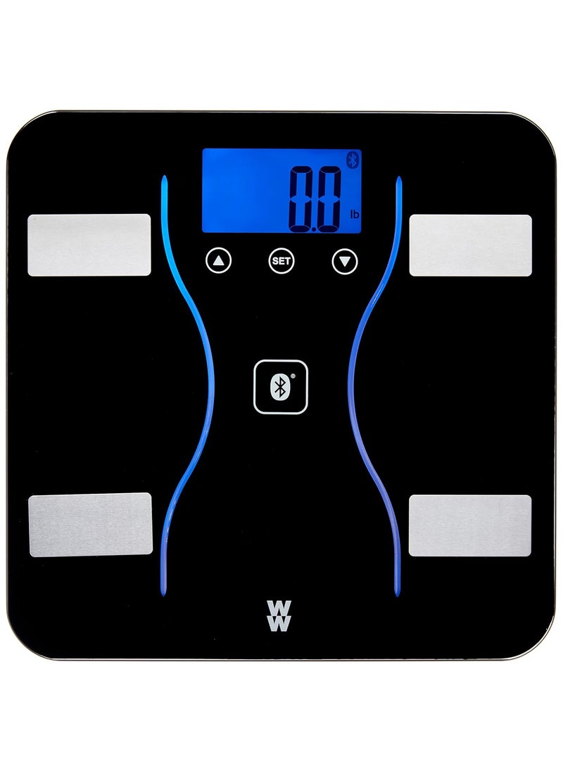 CONAIR Weight Watchers Scales by Conair Bathroom Scale for Weight Glass Digital Scale Bluetooth Scale BMI Scales Digital Weight and Body Fat for up to 9 Users Measures Weight up to 400 Lbs Black  - Image 1