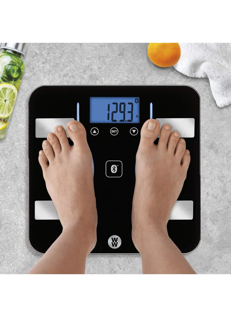 CONAIR Weight Watchers Scales by Conair Bathroom Scale for Weight Glass Digital Scale Bluetooth Scale BMI Scales Digital Weight and Body Fat for up to 9 Users Measures Weight up to 400 Lbs Black  - Image 4