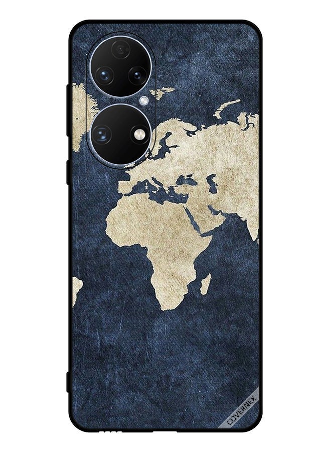 Covernex Protective Case Cover For Huawei P50e Map On Jeans Pattern - Image 1