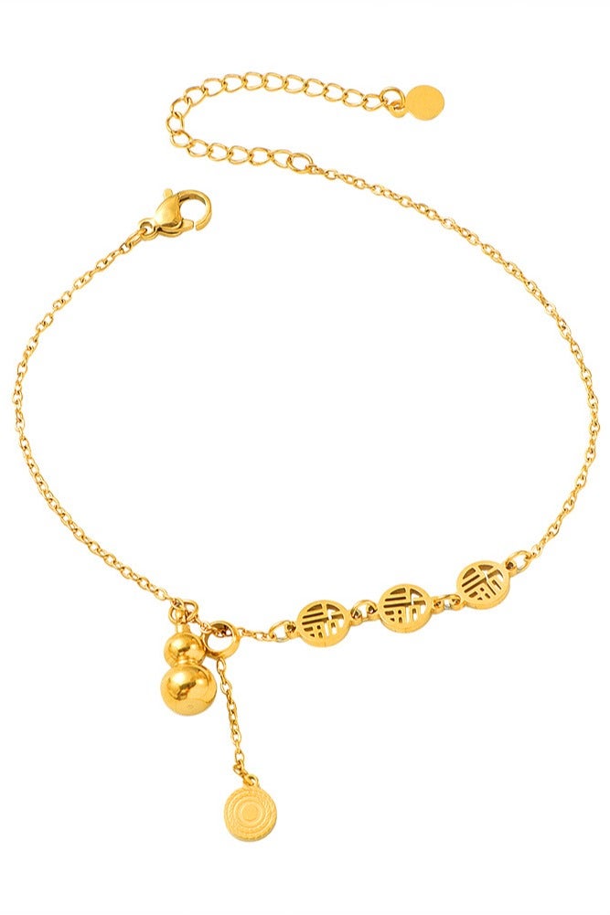 Showday Anklet for ladies in gold, waterproof anklet adjustable (22-27cm) stainless steel I women foot jewelry - Image 1