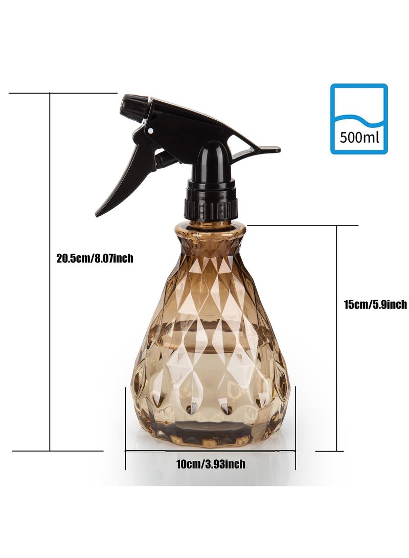 SYOSI SYOSI, 2 Pcs Spray Bottles, 500ml Empty Watering Spray Bottles, Adjustable Leak-proof Clear Squirt Containers, Retro Prismatic Mist Bottles for Cleaning, Gardening, Disinfect, Hair Cut - Image 2