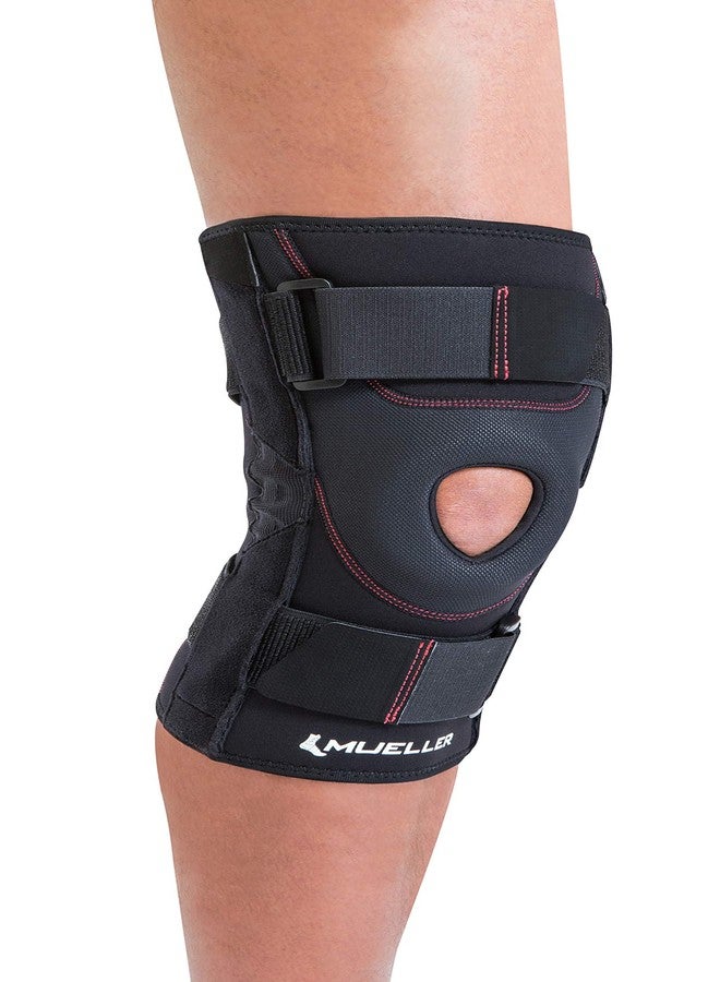 مولر دعامة الركبة MUELLER Sports Medicine لتثبيت الرضفة للرجال والنساء، مثبت للركبة للضغط وتخفيف الألم، مثالية لالتهاب المفاصل والالتواءات والتورم، أسود، كبير - Image 1