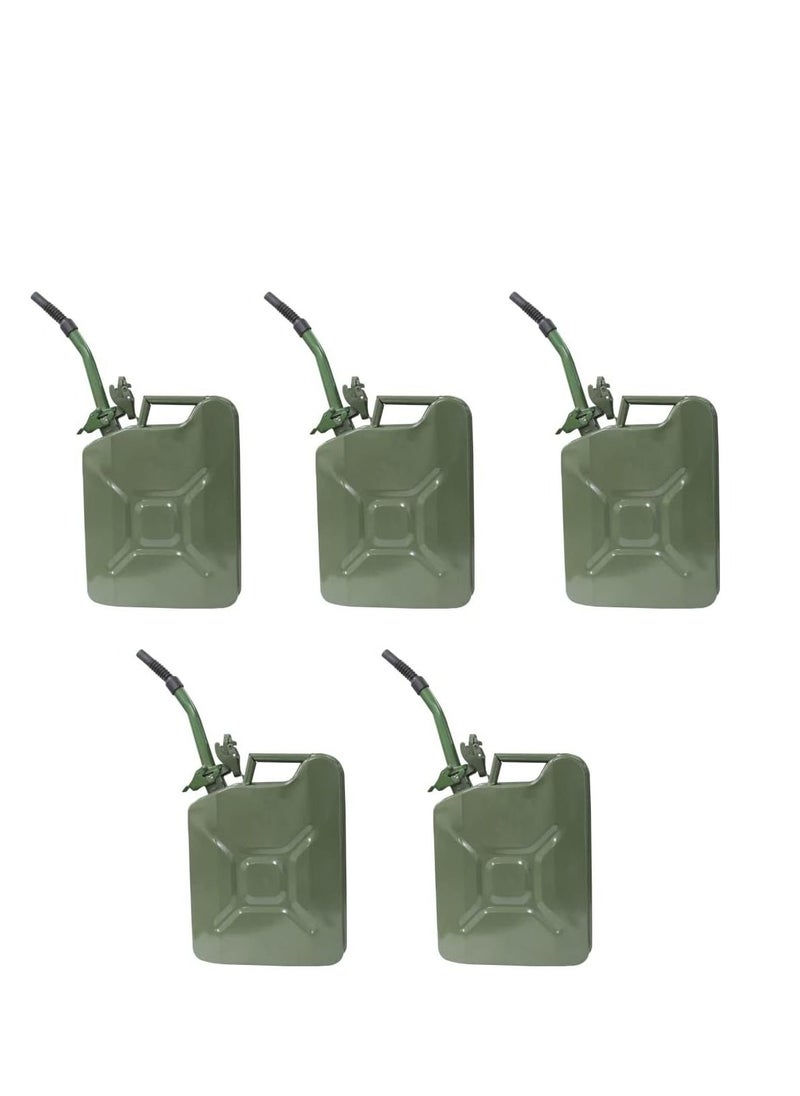 RACO RACO Fuel Can and Spout System Emergency Backup Tank with Flexible Spout Metal Steel for Cars Pack of 5 METAL 10 L 