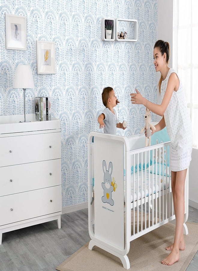 Micpolo Peel and Stick Wallpaper Modern Wall Paper Boho Contact Paper Removable Wallpaper Peel and Stick Blue and White Self-Adhesive Wallpaper for Bathroom Bedroom Kitchen Wall Decor 17.3" x 394" - Image 5