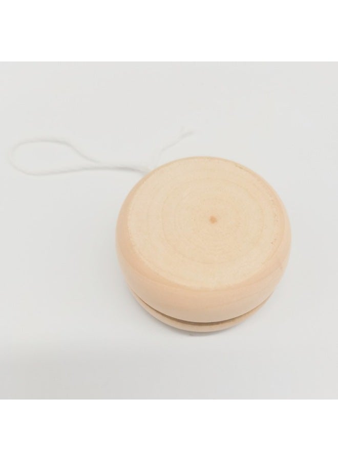 Wooden Yo Yo Yo Ball Wooden Children's Toys Nostalgic Classic Lotus Logo Color Production-Color:Naked Wooden Color Yo-yo-Specifications:5.3±0.3cmx2.8±0.3cm  - Image 1