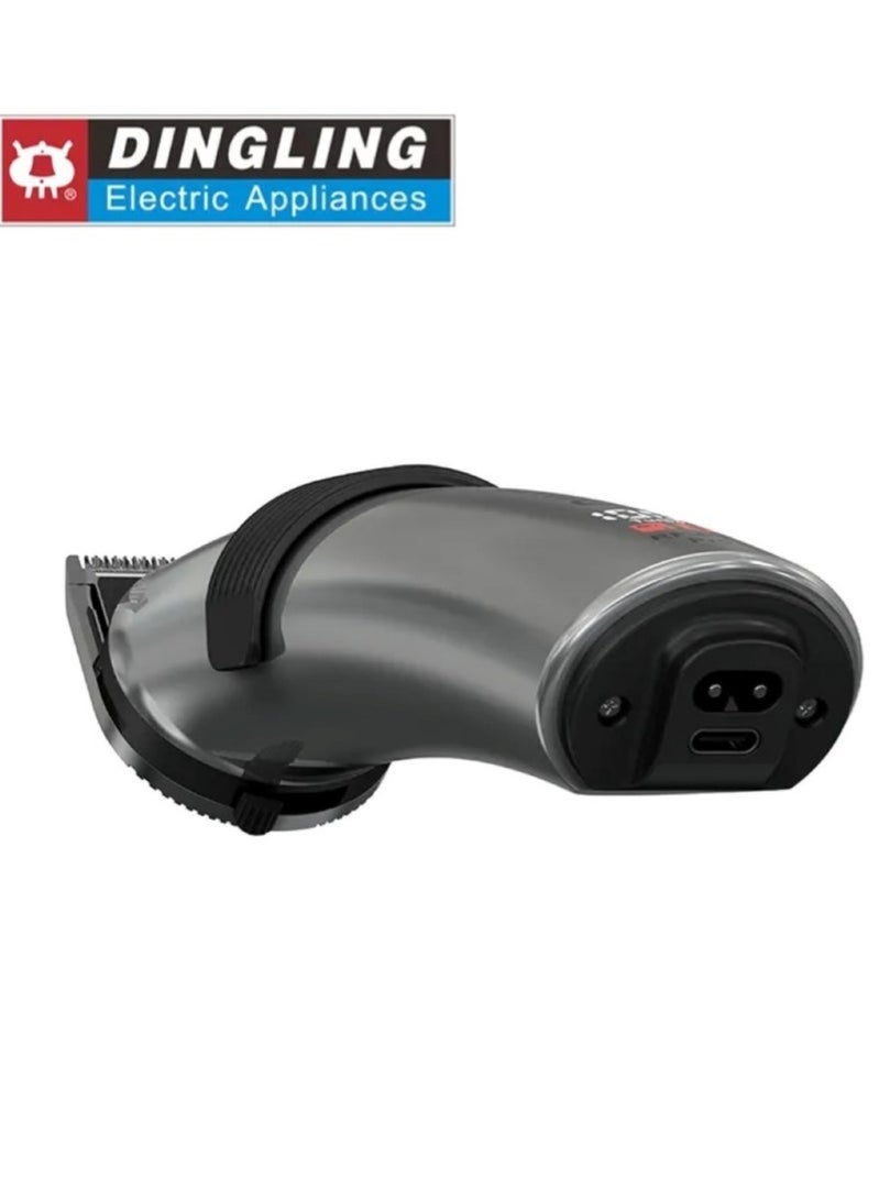 DINGLING Professional Electric Hair Clipper with Blade Men's Hair Trimmer RF-609PRO Silver - Image 4
