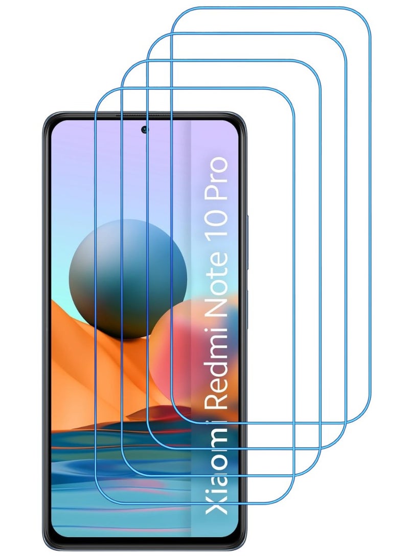 ACLIX 4 Pieces Antistatic ESD Dustproof Premium Quality High Definition Clear Tempered Glass Screen Protector Designed For Xiaomi Redmi Note 10 Pro - Image 1