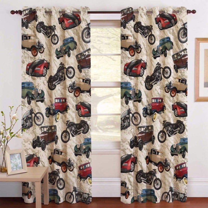SpangleHomes Polyester 3D Digital Printed Beautiful Kids Cartoon Room Curtains (Design- Car&Bike, 4x5 Ft-Window-1 Piece) - Image 5