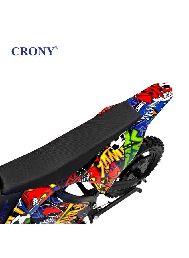 CRONY‑09 Kids Off‑Road Electric Dirt Bike｜500W Motor, 28KM/H Top Speed, 30‑40KM Range, Lightweight Aluminum Frame, Dual Disc Brakes, LED Headlight, Bluetooth Speaker, LED Display for Outdoor Off‑Road Play 14 Inch Off‑Road E‑Motorcycle Football & Street Dance pattern - Image 5