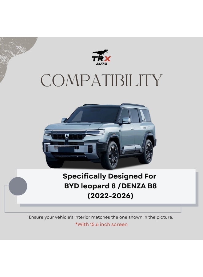  تي ار اكس اوتو حامل هاتف مغناطيسي لاسلكي للشحن من TRX AUTO لسيارات ليوبارد 8 / دينزا B8 (2022-2026) | حامل سيارة مغناطيسي قوي مع شحن Qi سريع | متوافق مع لوحة القيادة الأصلية (شاشة 17.3 بوصة فقط) - Image 4