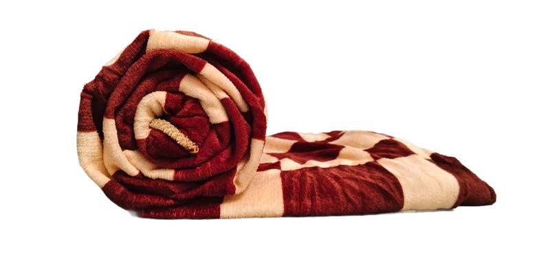 OOA OOA Flannel Double Bed DoharDuvetQuiltBlanket Cover with Zipper 90x100 Inch Brown Offwhite can be Used as AC Blanket  - Image 1