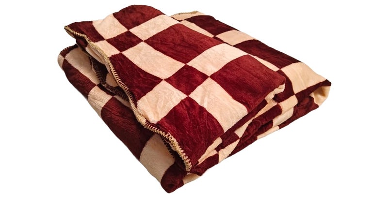 OOA OOA Flannel Double Bed DoharDuvetQuiltBlanket Cover with Zipper 90x100 Inch Brown Offwhite can be Used as AC Blanket  - Image 2