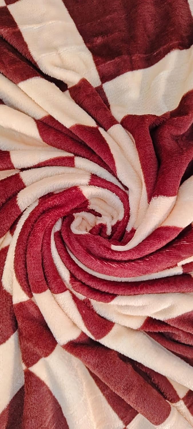 OOA OOA Flannel Double Bed DoharDuvetQuiltBlanket Cover with Zipper 90x100 Inch Brown Offwhite can be Used as AC Blanket  - Image 4