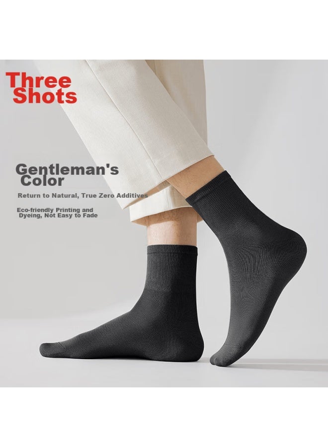 Threegun [lengchuan Series] Business Men's Socks, 10a Antibacterial And Odor-resistant Socks, Mid-calf Ultra-thin Ice Silk Socks For Me - Image 2