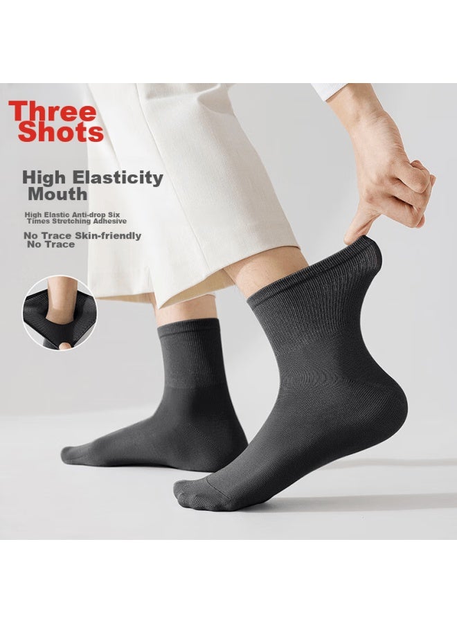 Threegun [lengchuan Series] Business Men's Socks, 10a Antibacterial And Odor-resistant Socks, Mid-calf Ultra-thin Ice Silk Socks For Me - Image 3