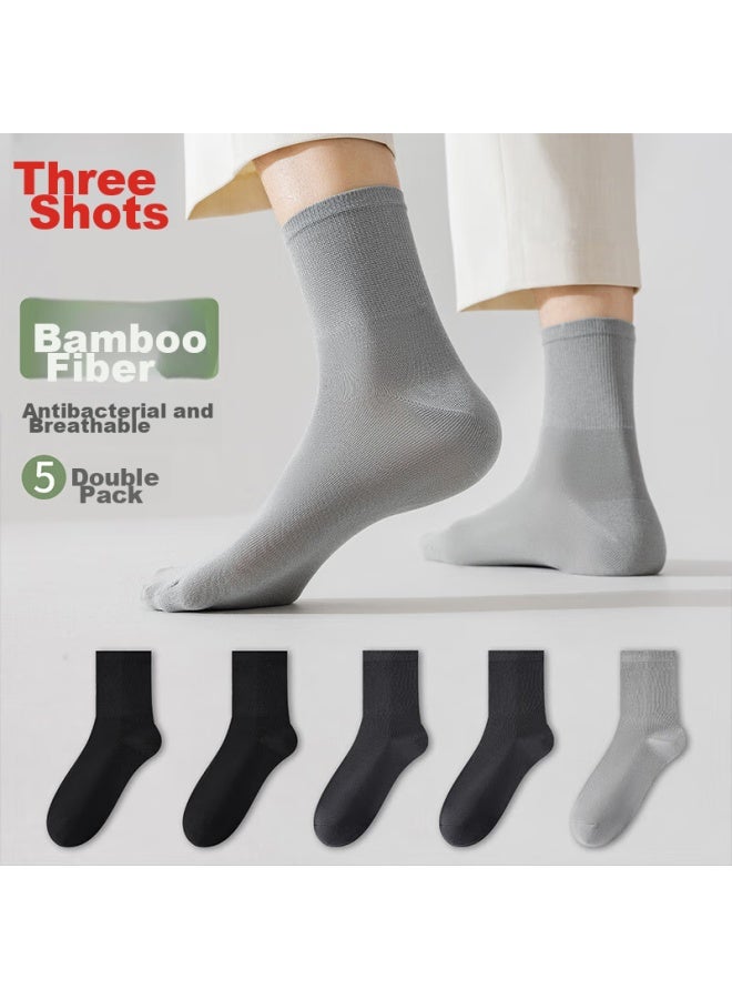 Threegun [lengchuan Series] Business Men's Socks, 10a Antibacterial And Odor-resistant Socks, Mid-calf Ultra-thin Ice Silk Socks For Me - Image 1