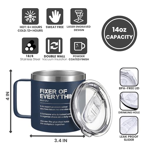 KATLADIZ Thank You Gifts for Men, Boss, Coworker, Manager, Office, Mentor - Coworker Gifts, Boss Gift for Men - Birthday, Fathers Day Gift for Mens - 14 Oz Stainless Steel Coffee Mug - Image 2