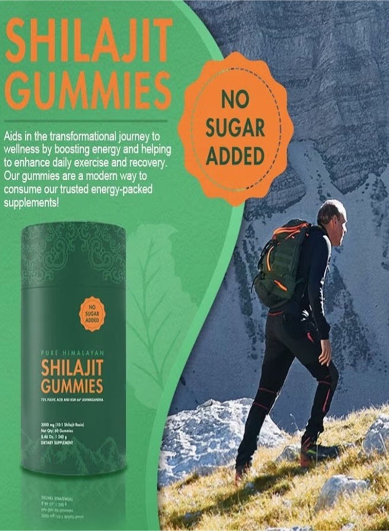 ShilaVigor Shilajit Gummies I Shilajit for Men |Himalayan Shilajit Gummies | KSM-66 Ashwagandha, Gokshura 75%+ Fulvic Acid u0026 85+ Trace Minerals I Non-GMO I Natural u0026 Organic I 60 Gummy - Image 4