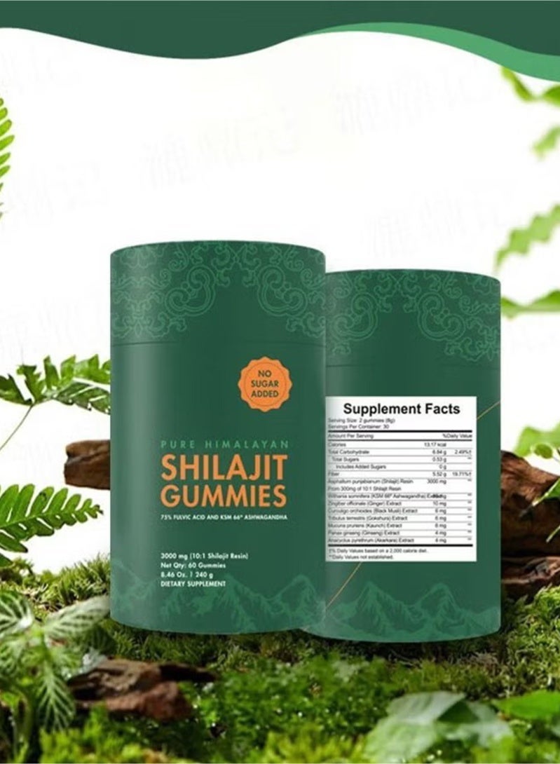 ShilaVigor Shilajit Gummies I Shilajit for Men |Himalayan Shilajit Gummies | KSM-66 Ashwagandha, Gokshura 75%+ Fulvic Acid u0026 85+ Trace Minerals I Non-GMO I Natural u0026 Organic I 60 Gummy - Image 3