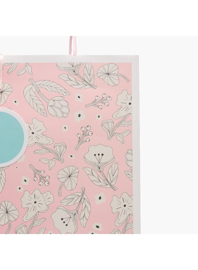 Findz Floral Print Paper Gift Bag - Extra Large - Image 3