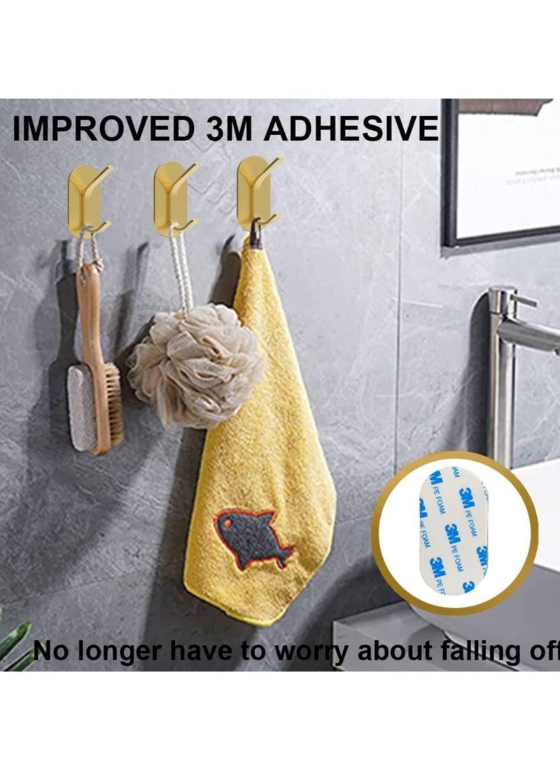 Adhesive Hooks Stick On Hooks Stainless Steel Waterproof Wall Hangers Heavy Duty Hooks for Hanging Coat 4 Packs - Image 4