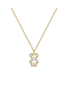 Zircon Bear Titanium Steel Necklace