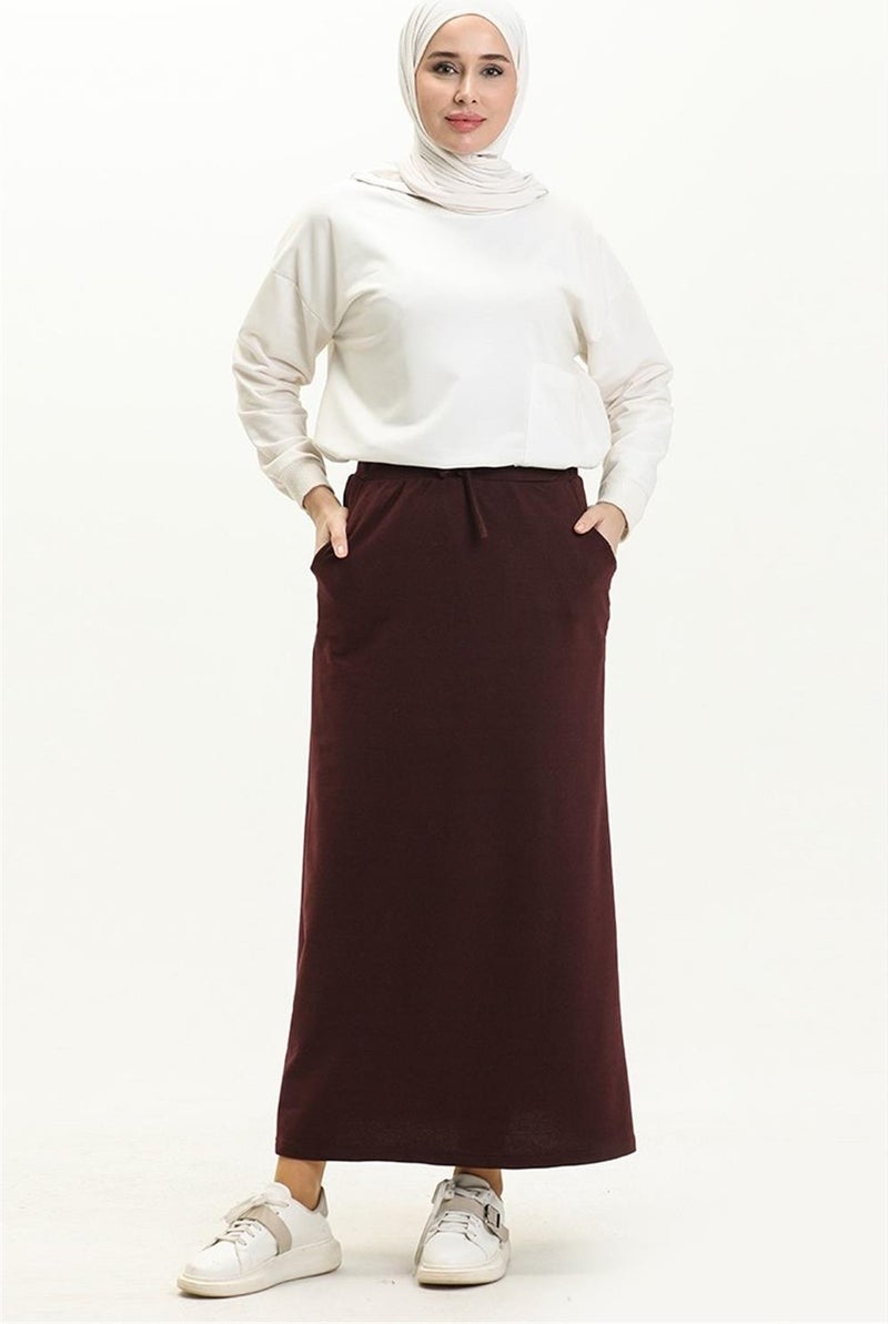 Bwest Waist Tied Pocket Sports Skirt - 0152 - Plum  - Image 1