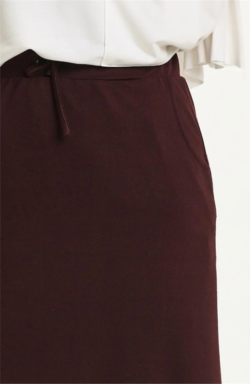 Bwest Waist Tied Pocket Sports Skirt - 0152 - Plum